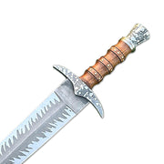 21" Handmade Damascus Steel Double Edge Bowie Knife With Leather Sheath