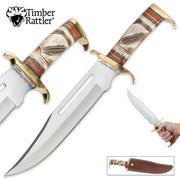 Timber Rattler Southwestern Hunter Bowie Knife with Genuine Leather Sheath - propswords
