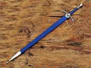 Damascus Steel glamdring Sword, Foe Hammer Sword Handmade Medieval Sword with Leather Sheath - propswords