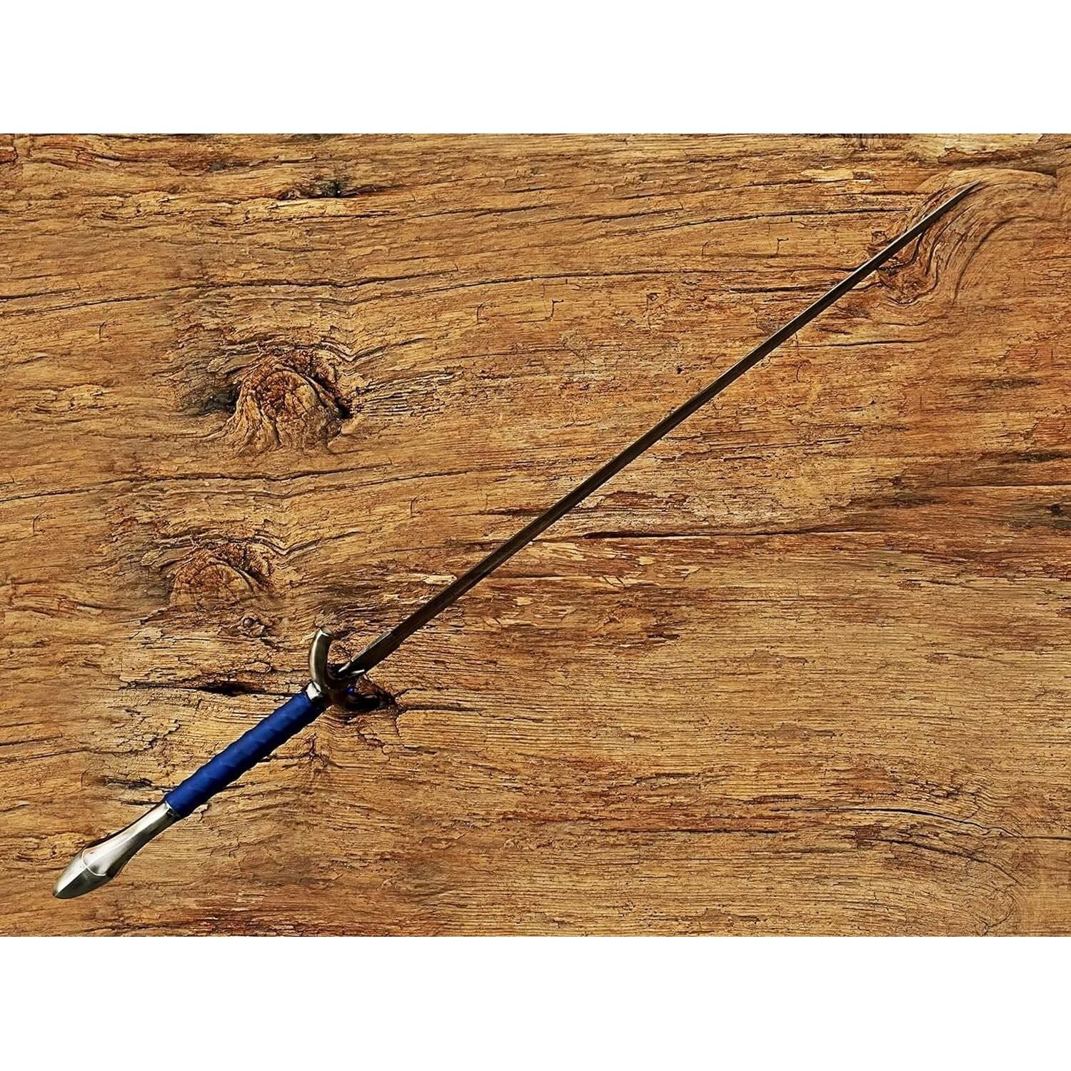 Damascus Steel glamdring Sword, Foe Hammer Sword Handmade Medieval Sword with Leather Sheath - propswords