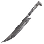 Damascus Steel Collectable Railroad Spike Knife | Locomotive Spike Knife with Leather Sheath - propswords