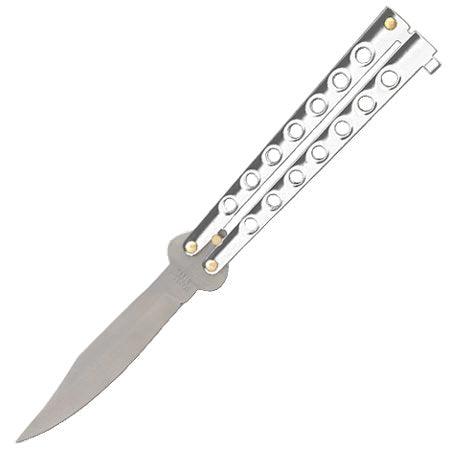 Silver Classical Butterfly Knife - propswords