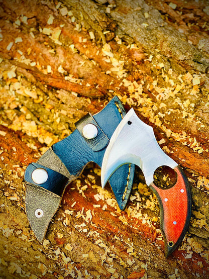 Handmade Stainless Steel Lion Claw Skinning Knife With Leather Sheath
