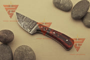 6 inches World Best Handmade Damascus Blade skinner Hunting Knife with Beautiful Handle Style, Brown Leather Sheath - propswords