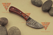 6 inches World Best Handmade Damascus Blade skinner Hunting Knife with Beautiful Handle Style, Brown Leather Sheath - propswords