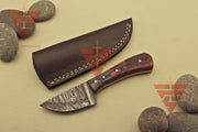 6 inches World Best Handmade Damascus Blade skinner Hunting Knife with Beautiful Handle Style, Brown Leather Sheath