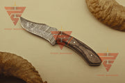 Handcrafted Full Tang Damascus Steel Hunting Camping Skinner Knife - Rosewood Handle - Ideal Gift For Him - Essential EDC Gear