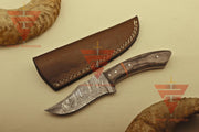 Handcrafted Full Tang Damascus Steel Hunting Camping Skinner Knife - Rosewood Handle - Ideal Gift For Him - Essential EDC Gear - propswords