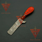 Handcrafted Damascus Steel Hunting Fixed Blade Knife with Leather Sheath - Exquisite Redwood Handle - Ideal Gift For Him | EDC - propswords