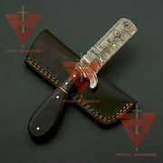 Handmade Damascus Steel Hunting Skinner Knife Pure Rosewood Handle, Comes With Leather Sheath - propswords