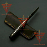 Handmade Damascus Steel Hunting Skinner Knife Pure Rosewood Handle, Comes With Leather Sheath - propswords