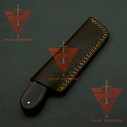 Handmade Damascus Steel Hunting Skinner Knife Pure Rosewood Handle, Comes With Leather Sheath