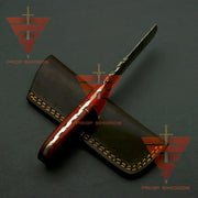 Handcrafted Damascus Steel Hunting Fixed Blade Knife with Leather Sheath - Exquisite Redwood Handle - Ideal Gift For Him | EDC - propswords