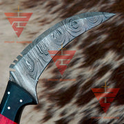 Handcrafted Damascus Steel Tactical Karambit with Leather Sheath: Deadly Precision and Exceptional Craftsmanship - propswords