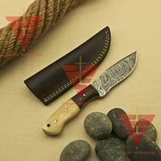 Artisan Crafted Damascus Steel Skinner Hunting Knife: Stunning Handle Design - Perfect Personalized Gift with Sheath