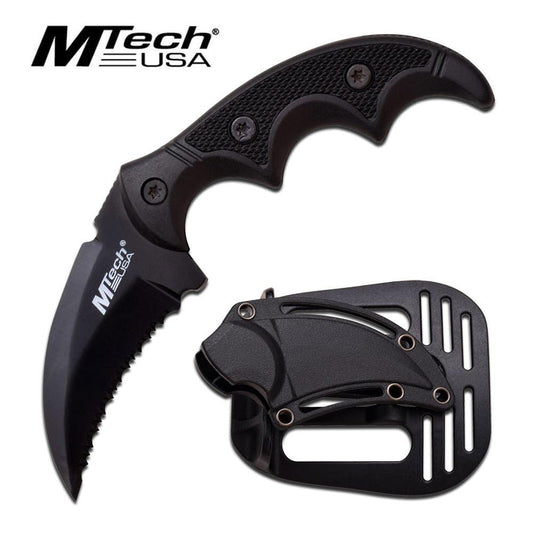 5" Hawk Blade Knife Tactical ABS Holster Black Full Tang Combat Karambit - propswords