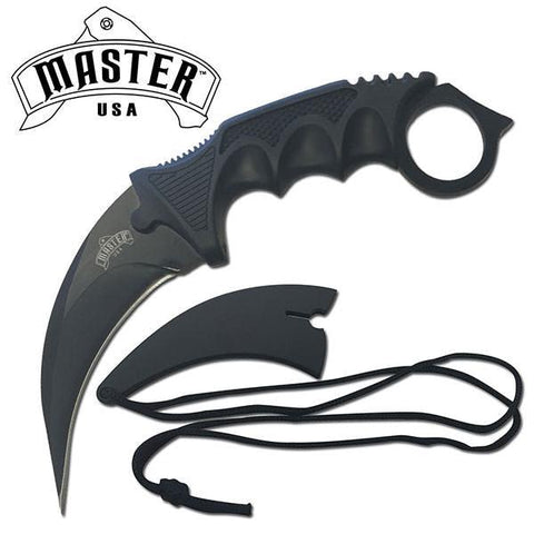7.5 Inch Fixed Blade Tactical Karambit Neck Defense Knife - propswords