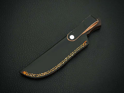 Handmade Stainless Steel Full Tang Bush Craft Hunting Skinner Knife with Leather Sheath – Wood Handle