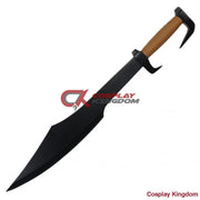 Greek Fighting Spartan War Sword with Black Blade and Shoulder Scabbard - propswords