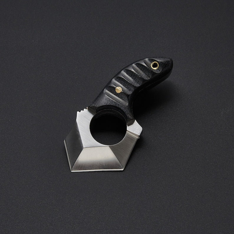 Handmade Stainless Steel Full Tang Skinning Knife With Leather Sheath – Micarta Handle