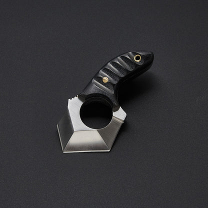 Handmade Stainless Steel Full Tang Skinning Knife With Leather Sheath – Micarta Handle