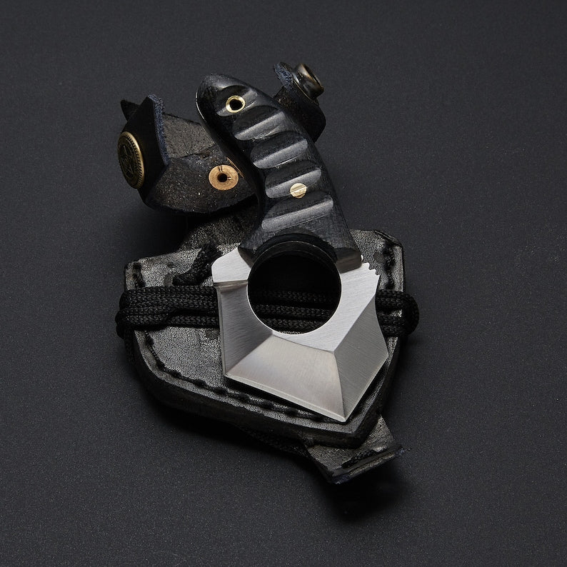 Handmade Stainless Steel Full Tang Skinning Knife With Leather Sheath – Micarta Handle