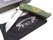 Legend of Zelda Spring Assist Pocket Knife Wharncliffe Tanto Green Blue