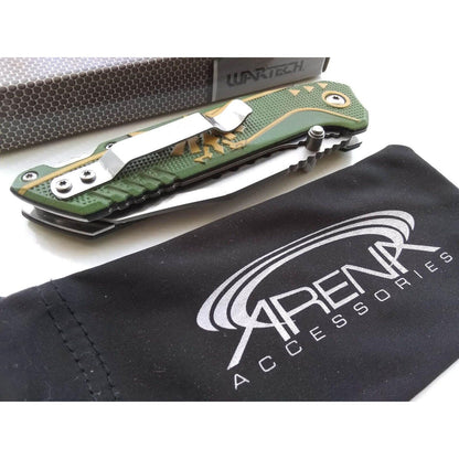 Legend of Zelda Spring Assist Pocket Knife Wharncliffe Tanto Green Blue - propswords