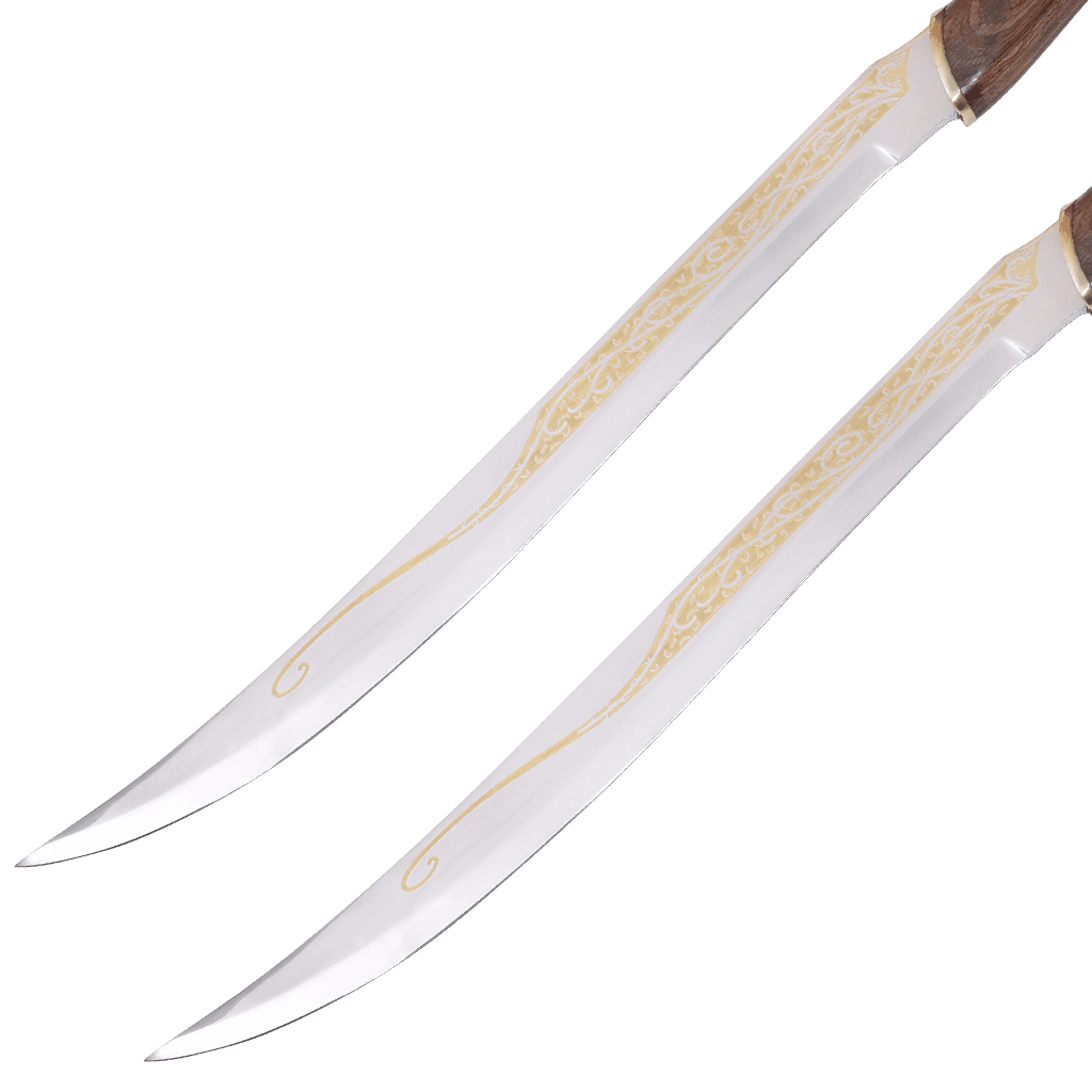 Legolas daggers collectible replica from Lord of the Rings, featuring engraved blades and detailed hilts, perfect for display, cosplay, and Middle-earth fans