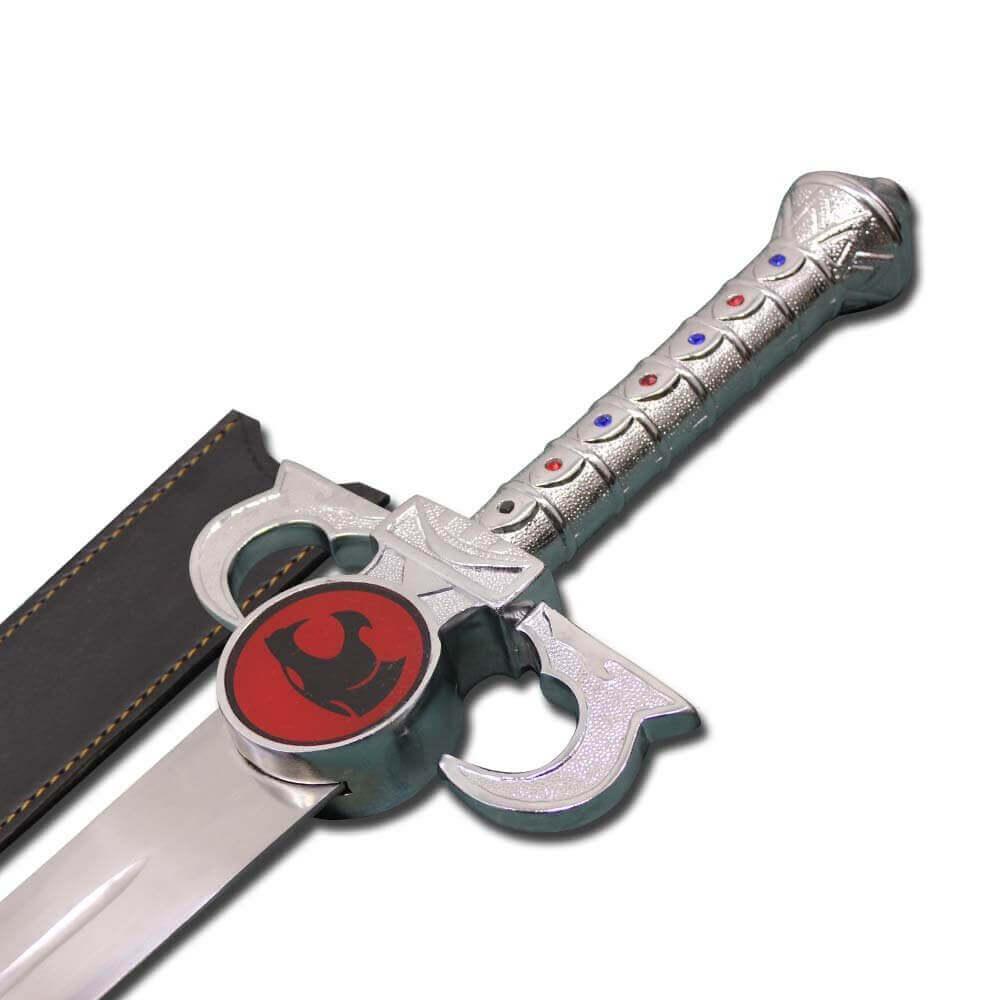 Sword of Omens Deluxe Thundercats Lion Sword collectible replica with detailed hilt, engraved blade, and display-ready fantasy prop for fans and cosplay