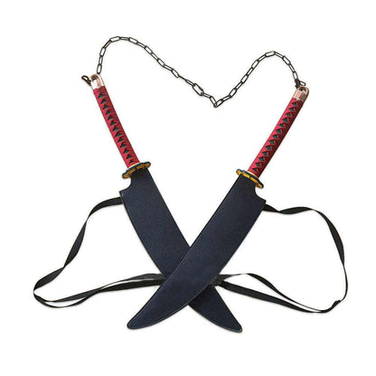 AMBER NICHIRIN BLADE TWIN BLADE SWORDS TENGEN UZUI FROM DEMON SLAYER - propswords