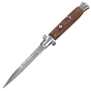 Automatic Switchblade Stiletto Knife Wood Handle - propswords