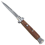 Automatic Switchblade Stiletto Knife Wood Handle - propswords
