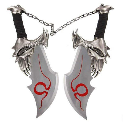 Authentic God of War Blades of Chaos Replica – Twin Kratos Swords with Gold Detailing - propswords