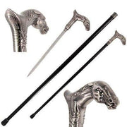 Horse Artisan Intricate Carved Gentleman's Cane Sword - propswords
