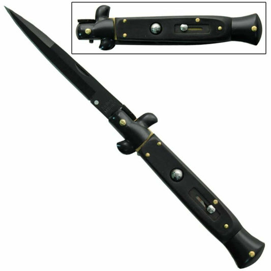 IL Grande Italian Milano Stiletto Black Magic Automatic Knife - propswords