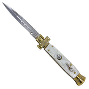 Italian Milano Marble Slab Automatic Stiletto - propswords