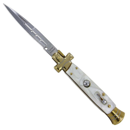 Italian Milano Marble Slab Automatic Stiletto - propswords