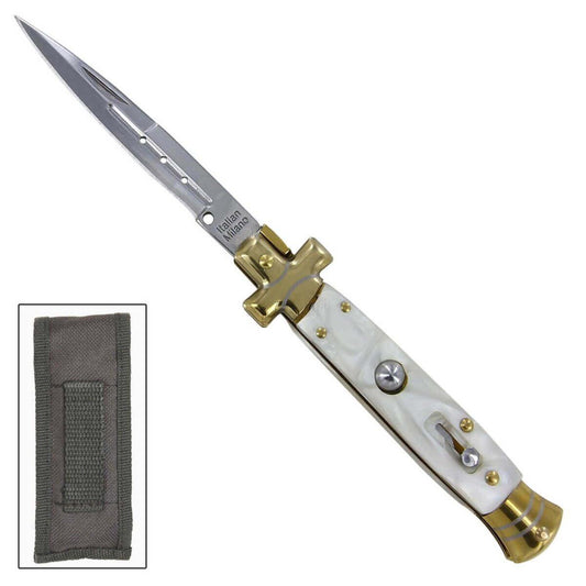 Italian Milano Marble Slab Automatic Stiletto - propswords