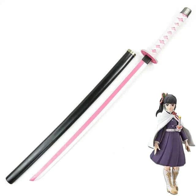 Kanao Tsuyuri Pink Nichirin Katana Sword – Demon Slayer Metal Replica with Flower Guard - propswords
