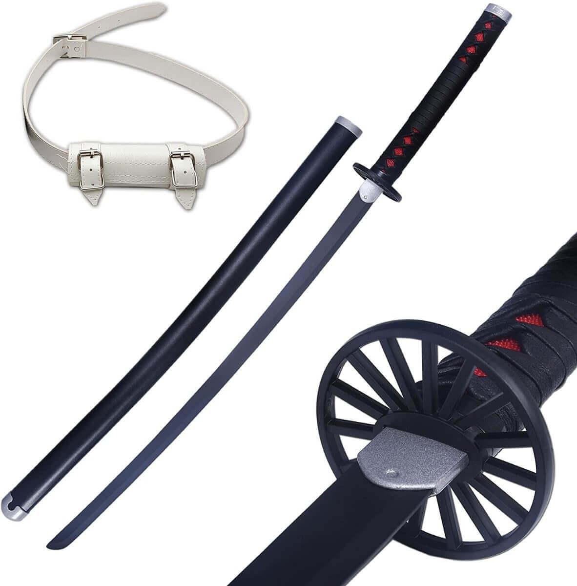 TANJIRO KAMADO SWORD BLACK NICHIRIN BLADE DEMON SLAYER SWORD - propswords